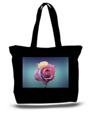 Pink Rose Large  Tote New Zipper Bag