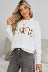 White Thankful Ivory Embroidered Sweater