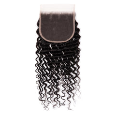 5×5 Deep Wave Virgin Human Hair Lace Closure Free Part