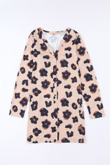 Leopard Print Button Down Lightweight Long Cardigan