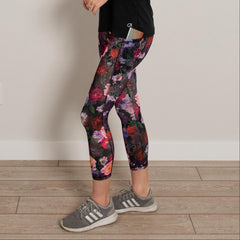 Floral Midi High Waist Active Pants