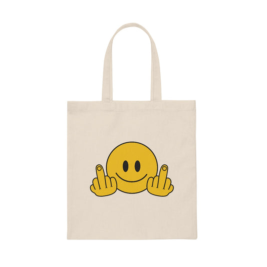 Smile & Fuck Off Canvas Tote Bag