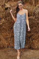 Blue Leopard Adjustable Jumpsuit