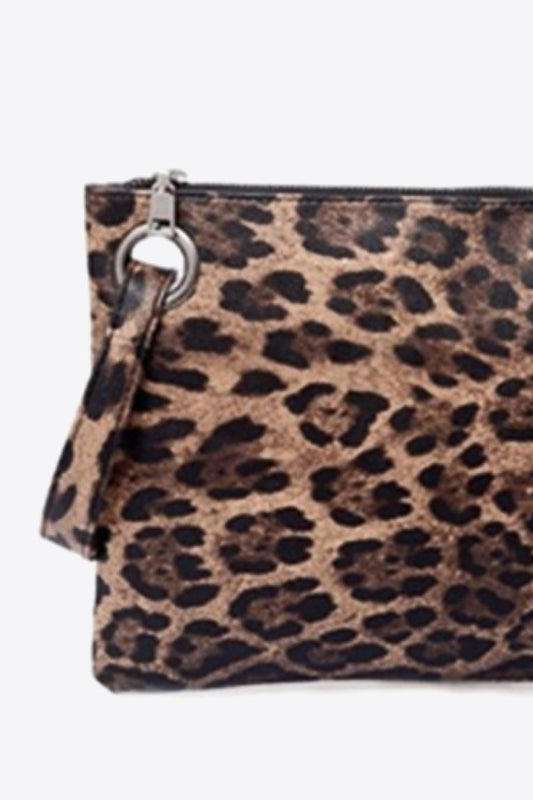 Leopard Vegan Leather Clutch