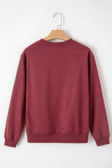 Smoke Green Solid Color Drop Shoulder Terry Sweatshirt