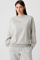 Smoke Green Solid Color Drop Shoulder Terry Sweatshirt