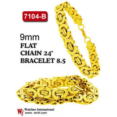 9mm 24 inch with Bracelet Solid Steel Byzentine