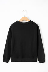 Smoke Green Solid Color Drop Shoulder Terry Sweatshirt