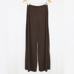 Elastic Waist Wide Leg Pants Brown