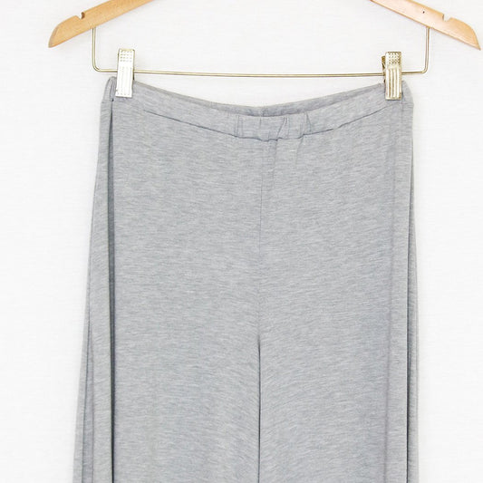 Elastic Waist Wide Leg Pants Grey