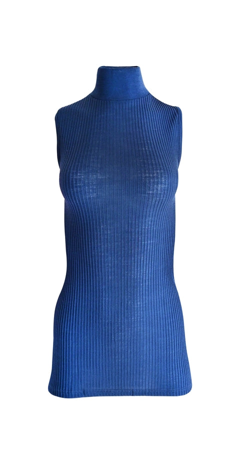 EGI Exclusive Collections Merino Wool Blend Mock Neck Sleeveless Top.