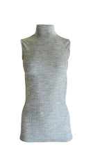 EGI Exclusive Collections Merino Wool Blend Mock Neck Sleeveless Top.