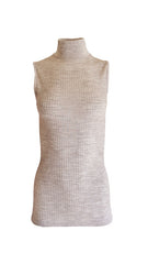 EGI Exclusive Collections Merino Wool Blend Mock Neck Sleeveless Top.