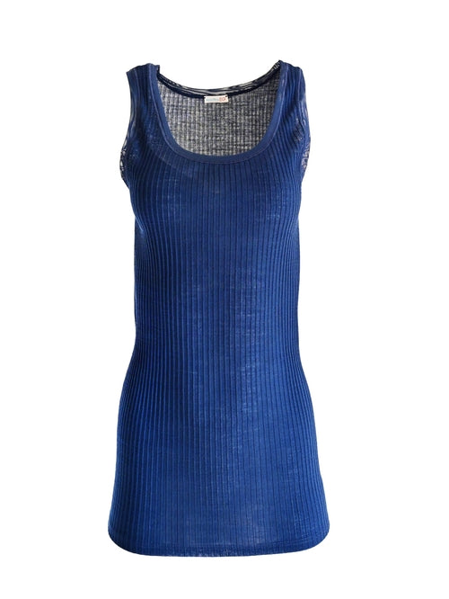 EGI Exclusive Collections Merino Wool Blend Tank Top with Tulle Trim.