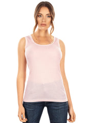 EGI Exclusive Collections Merino Wool Blend Tank Top with Tulle Trim.