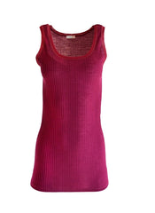 EGI Exclusive Collections Merino Wool Blend Tank Top with Tulle Trim.