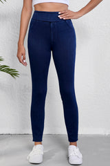 Black Back Pocket Stretchy Denim Casual Leggings