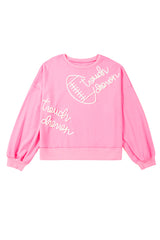 Pink Touch Down Rugby Plus Size Sweatshirt