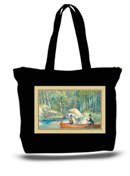 Canoeing Fishing The Rivers Tote New Zipper Bag