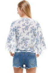 LONG SLEEVE SURPLICE FLORAL TOP