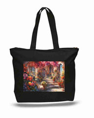 Colorful Flowers Floral Art Painting New Zipper Tote Bag