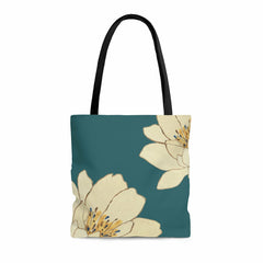 Green Floral Beach Shopper Tote Bag Medium