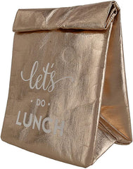 Let's Do Lunch Washable Paper Insulated Bag in Rose Gold | Pack of 2