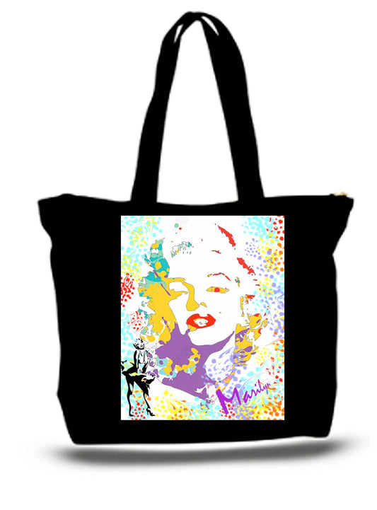 City Of Marilyn Monroe Watercolor Tote New Zipper Bag