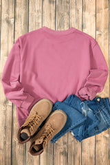 Smoke Green Solid Color Drop Shoulder Terry Sweatshirt