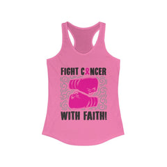 Fight Cancer with Faith Breast Cancer Awareness Racerback Tank Top