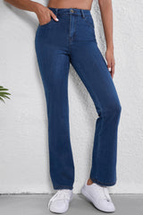 Ashleigh Blue Casual Mid Waist Stretchy Knit Bootcut Jeans