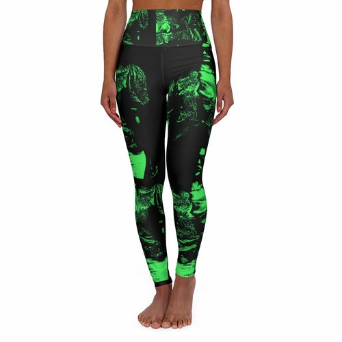 Sunny Green High Waisted Yoga Leggings Original Artwork