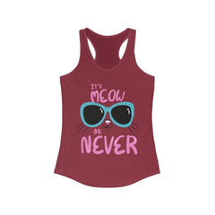 It's Meow or Never Cat Lover Racerback Tank Top