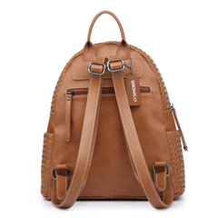 Woven backpack purse for women brown sif2068 BR05