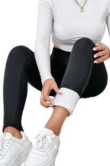 Black Fleece Lining Winter Thermal High Waist Leggings