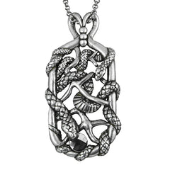 draco - two snake tag necklace