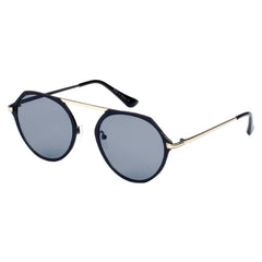 DRESDEN | Modern Flat Top Slender Round Sunglasses