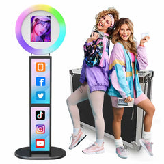 IPad Metal  Case Photo Booth With RGB Ring Light With Remote Control