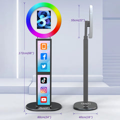 IPad Metal  Case Photo Booth With RGB Ring Light With Remote Control