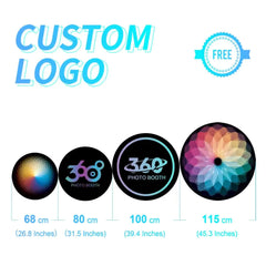 360 Photo Booth Machine 80-100cm with RGB Ring Light, Free Logo, 360