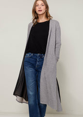 Women's Longline Chiffon Contrast Cardigan