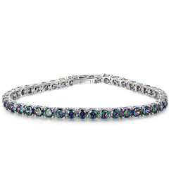 8.00 CTTW Certified Gemstone Tennis Bracelet in 18K Gold Plating - 15