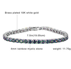 8.00 CTTW Certified Gemstone Tennis Bracelet in 18K Gold Plating - 15