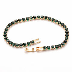 8.00 CTTW Certified Gemstone Tennis Bracelet in 18K Gold Plating - 15