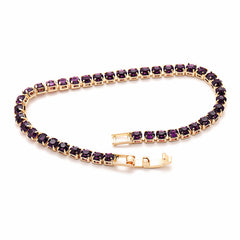 8.00 CTTW Certified Gemstone Tennis Bracelet in 18K Gold Plating - 15