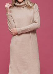 Women's Turtle Neck Midi Sweater Dress