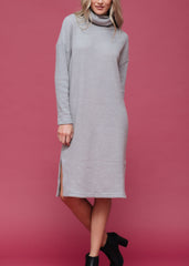 Women's Turtle Neck Midi Sweater Dress