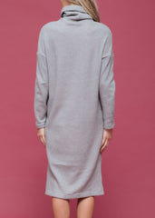 Women's Turtle Neck Midi Sweater Dress