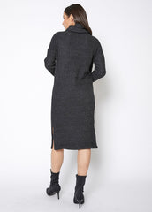 Women's Turtle Neck Midi Sweater Dress