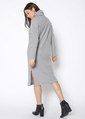 Women's Turtle Neck Midi Sweater Dress